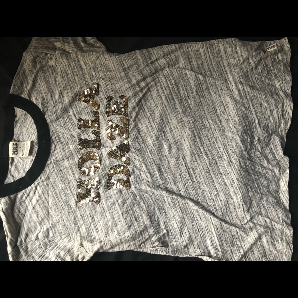 Grey PINK shirt says Holla Daze